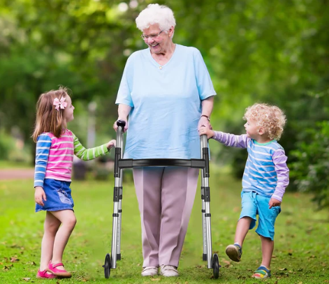 MaxKare Folding Walker with Wheels – Adjustable Height