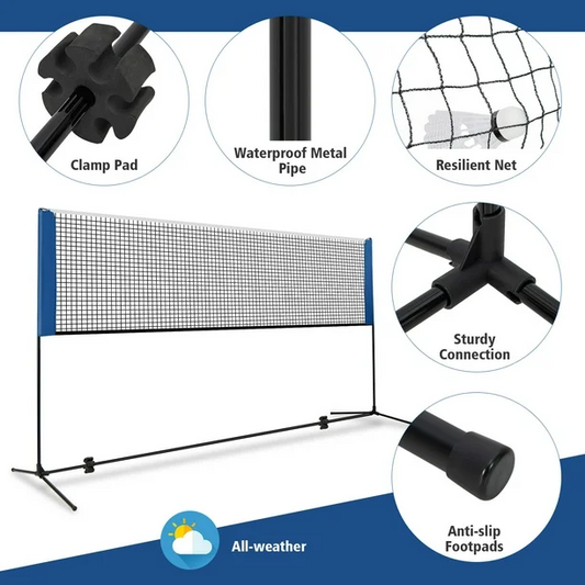 Costway 10FT Adjustable Badminton Net Set W/2 Shuttlecocks Portable Carry Bag