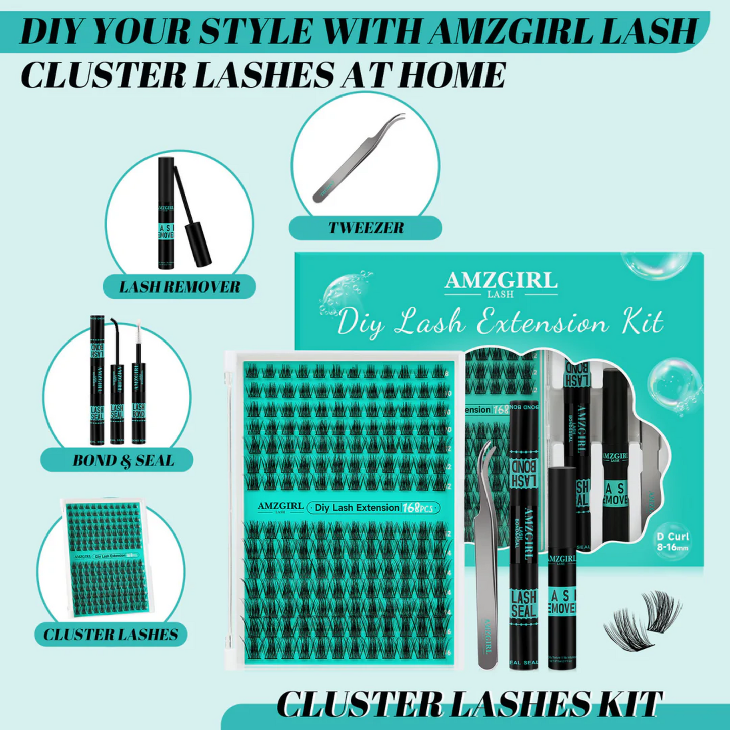 AMZGlRL Medusa Lash Extension Kit 168Pcs