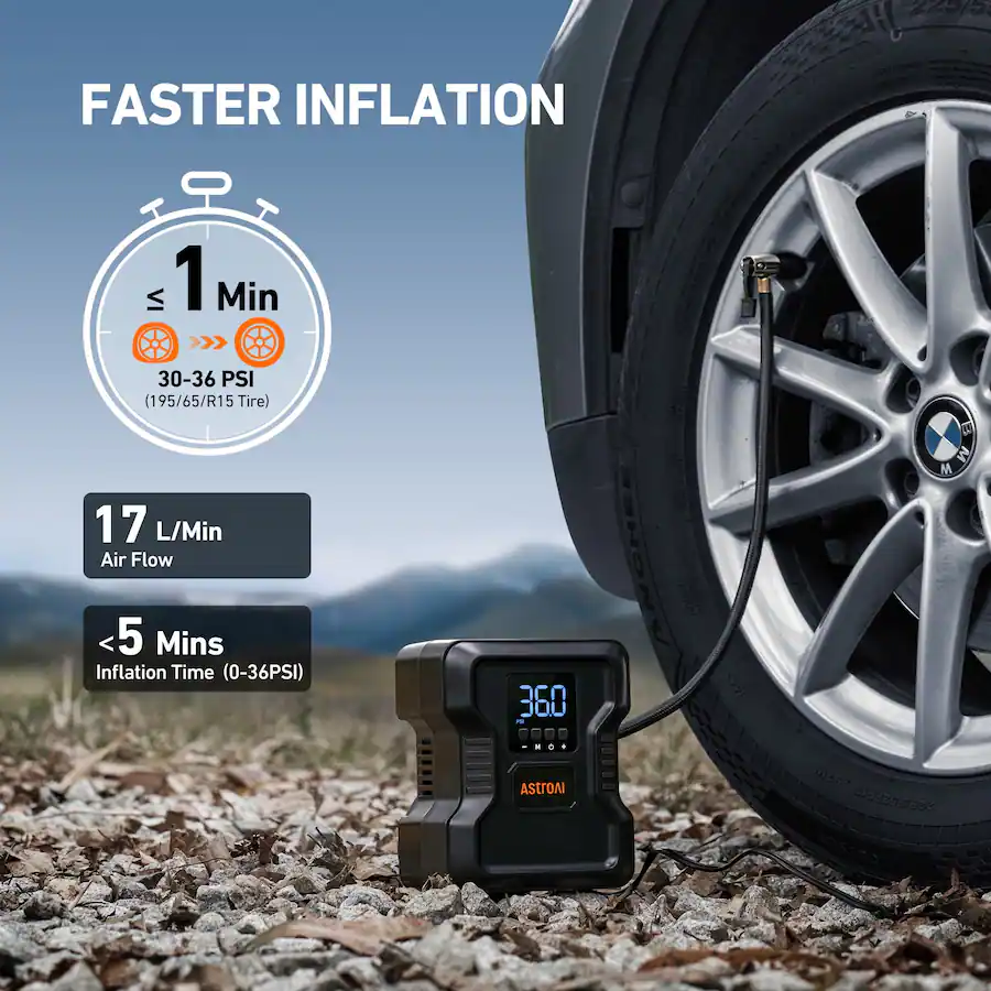AstroAI Portable Tire Inflator – 150 PSI (12V DC)