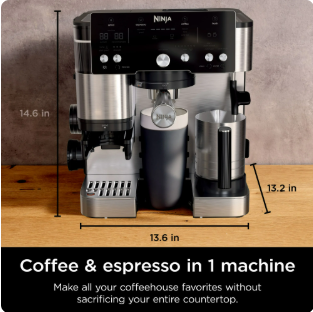 Ninja Luxe™ Café Essential Series 2-in-1 Espresso and Coffee Machine,