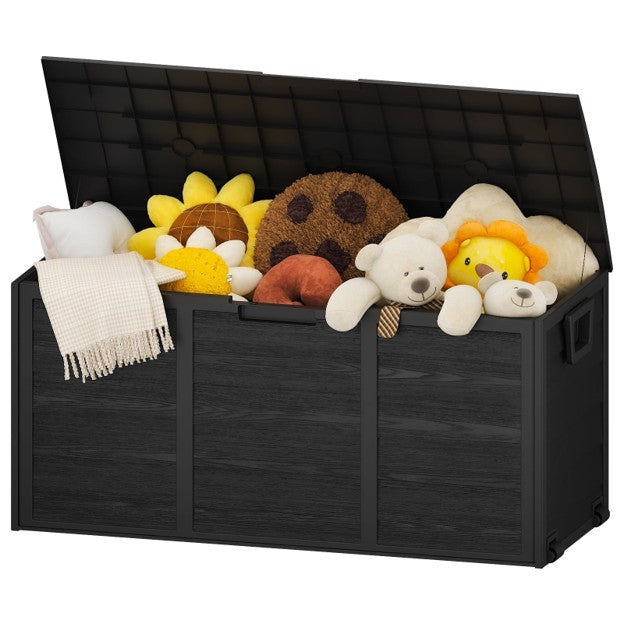 75‐Gallon Outdoor Garden Storage Deck Box – Black