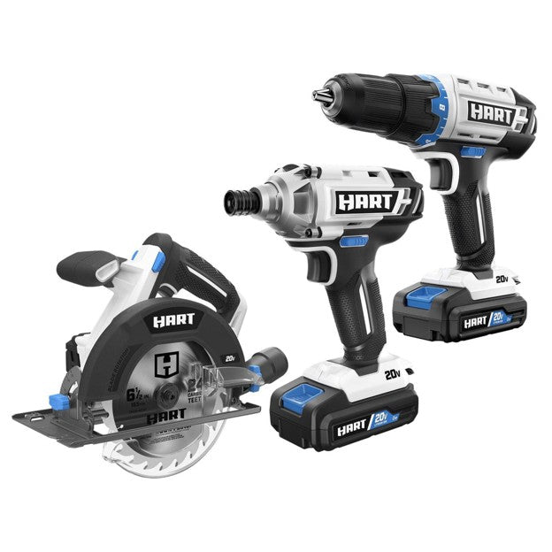 HART 20‐Volt 3‐Tool Combo Kit – TOOL‐ONLY (No Battery, No Charger)