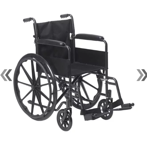 Silver Sport 1 Wheelchair – Swing‑Away Footrests, Full Arms