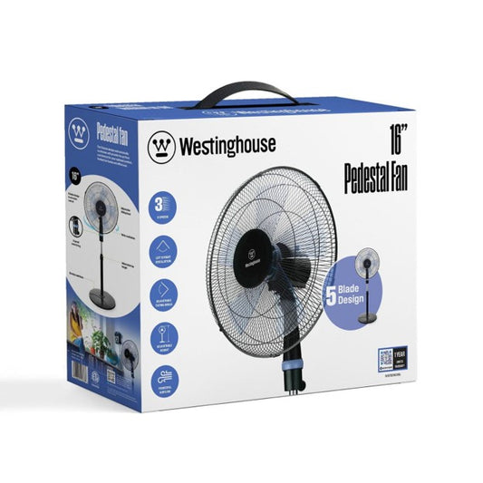 Westinghouse 16" Pedestal Fan – Blue