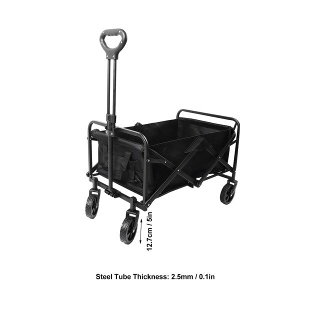 Utility Grocery Wagon, 150L Capacity Collapsible Folding Wagon for Camping