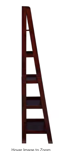 Benson 72” Tall 5-Shelf Ladder Bookcase – Espresso