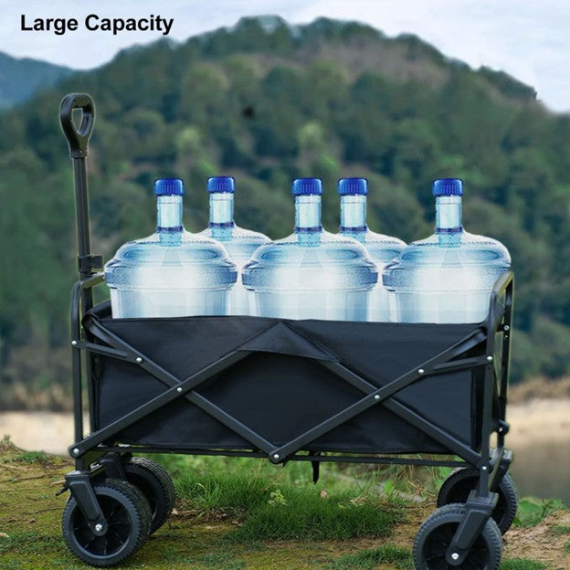 Utility Grocery Wagon, 150L Capacity Collapsible Folding Wagon for Camping