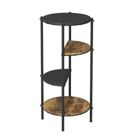 Modern C‑Shaped Side Table – Black Metal Frame