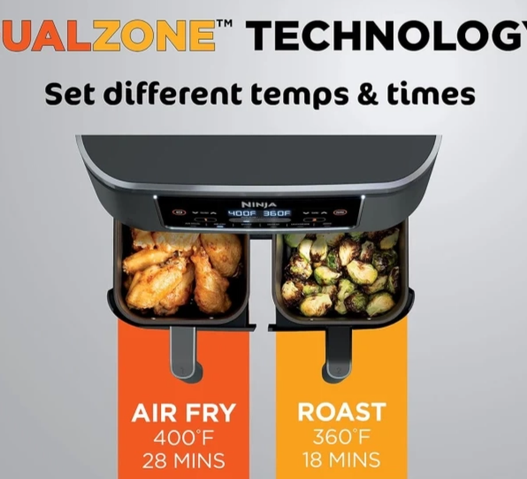 Ninja Foodi 8‑QT 6‑in‑1 Air Fryer with DualZone Technology