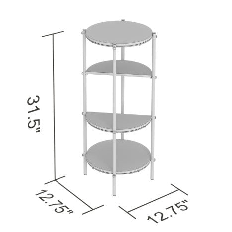 Modern C‑Shaped Side Table – Black Metal Frame