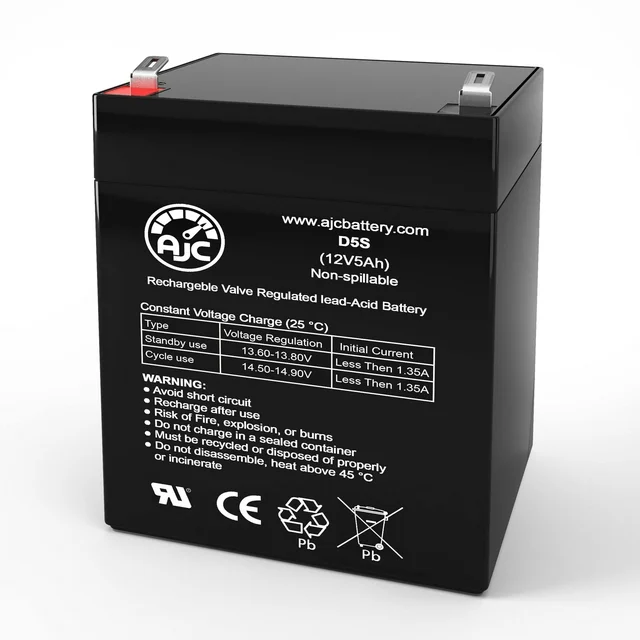 AJC 12V 5Ah Sealed Lead Acid Battery (AGM – VRLA Type) 🔧