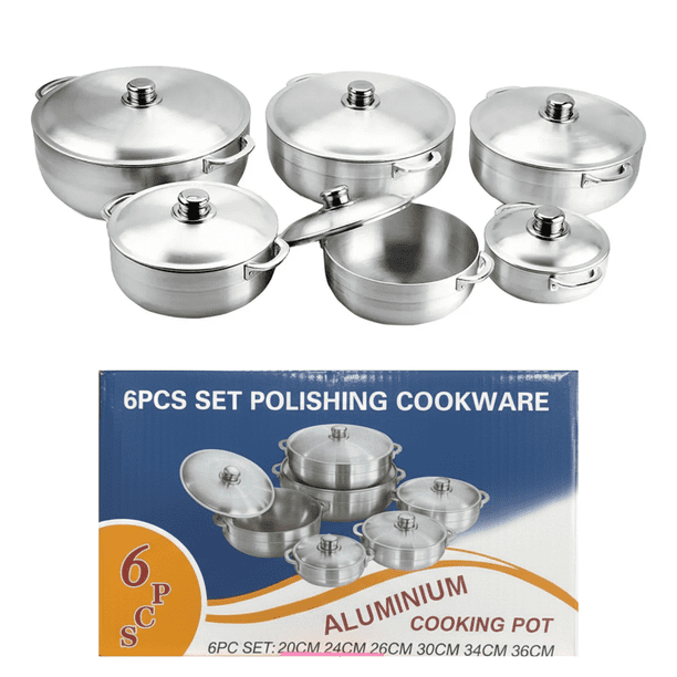 6‑Piece Polishing Aluminum Cookware Set