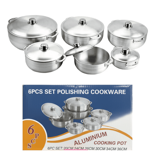 6‑Piece Polishing Aluminum Cookware Set