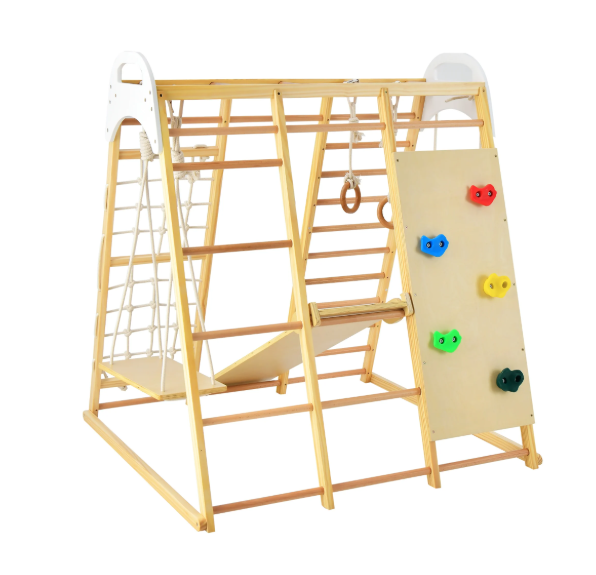 8-in-1 Jungle Gym Playset, Wooden Climber Play Set