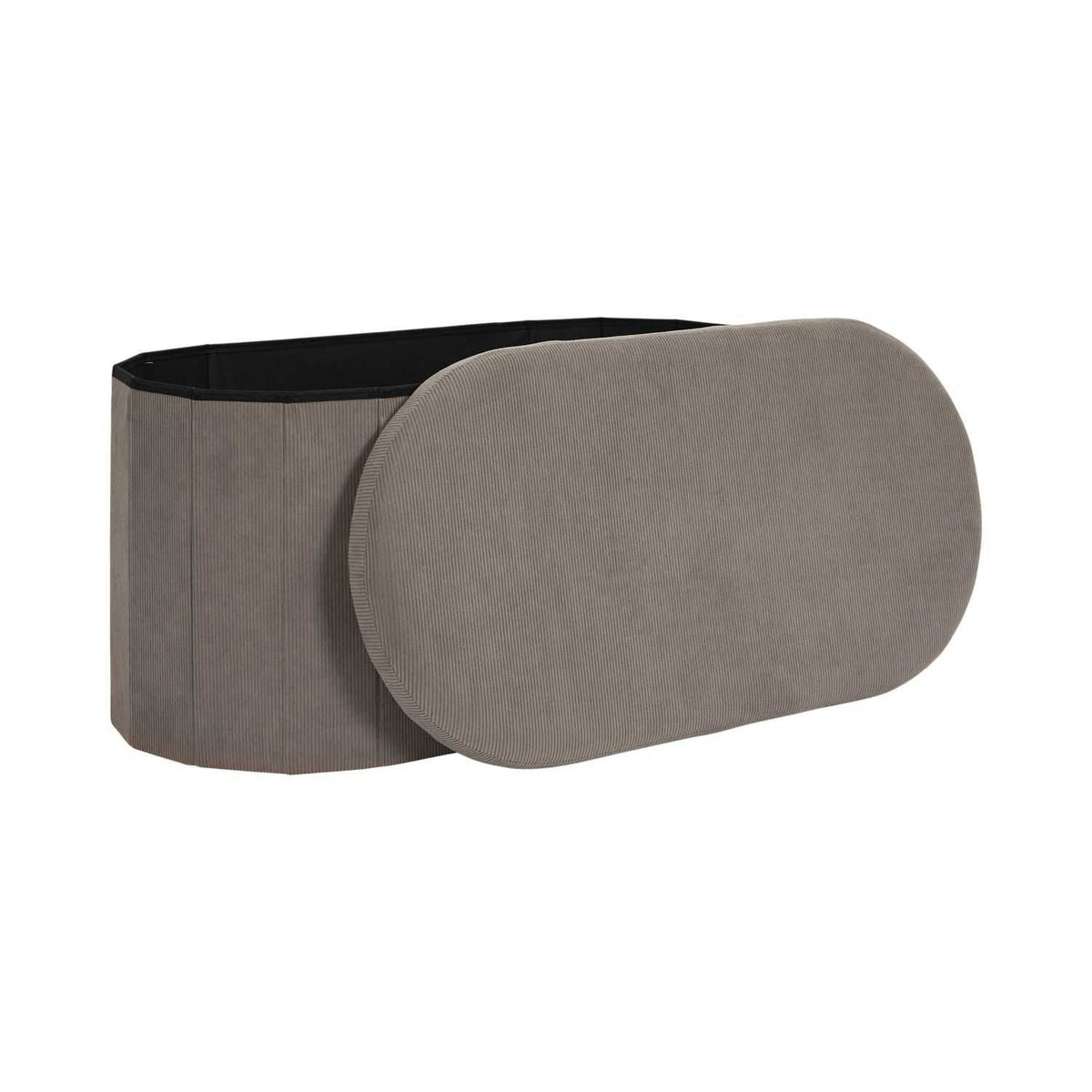 30" OVAL FOLDABLE STORAGE OTTOMAN