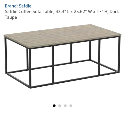 Safdie Coffee / Sofa Table – Dark Taupe